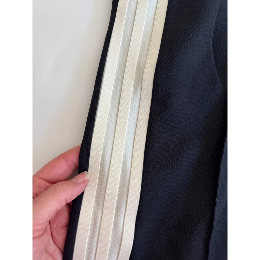 adidas Black Track Pants with White Side Stripes